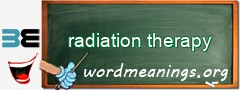 WordMeaning blackboard for radiation therapy
